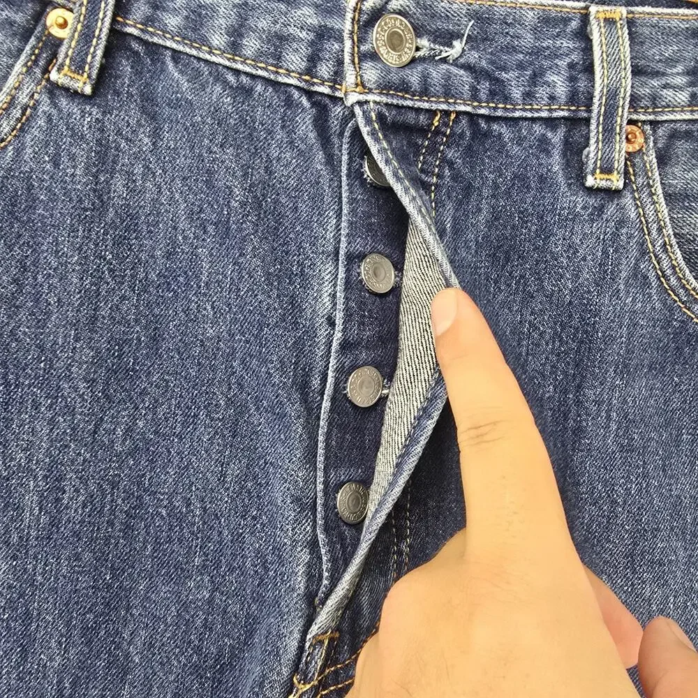 Vintage Levis 501 Jeans Mens 36x34 (Fits 35x32) Blue Straight Button Fly Y2K
